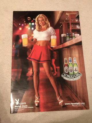 March 1994 Playboy Playmate Neriah Davis St.  Pauli Girl 2001 Beer Poster