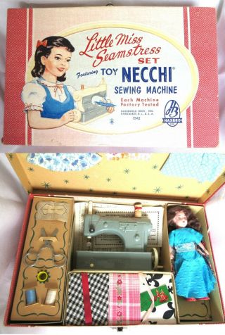 Hasbro Necchi Little Miss Seamstress Toy Sewing Machine Set