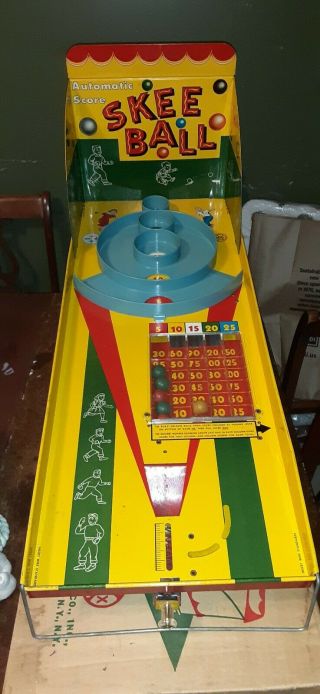 G278 Vintage Marx Automatic Score Skee Ball Tin Game 1950s 60s