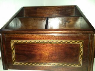 Vintage Selamat Designs Mahogany Wood Desk Organizer With Inlay