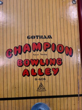 Vintage Gotham Champion Bowling Alley Game G - 606 York,  Usa