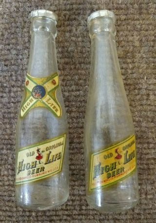 Vintage High Life Miller Beer Bottle Salt Pepper Shakers Old