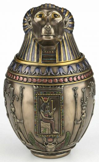 Egyptian Hapi Canopic Jar Burial Urn Sculpture Statue Well Made