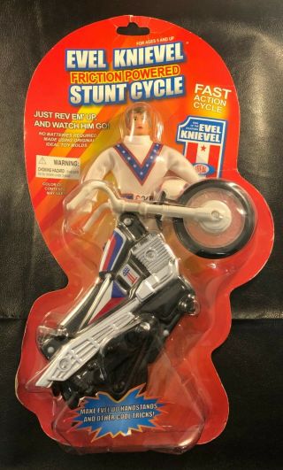 Evel Knievel Friction Powered Stunt Cycle 2006 Poof - Slicky Toy Action Figure