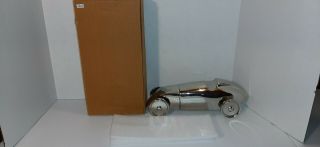 Pottery Barn Stainless Steel Vintage Style Race Car Large Cocktail Shaker W/ Box