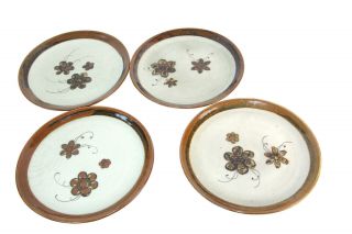Set Of 4 Ken Edwards Mexican Pottery Veracruz Ceramic Pottery Plates 7 3/4 "