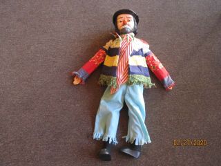 Vintage Emmett Kelly Clown 30 " Moving Mouth Doll - Very Good -