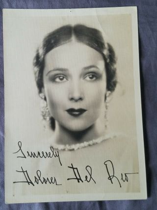Dolores Del Rio Silent Film Star Fan Photo - With Autograph