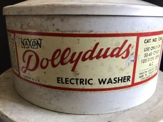Vtg Naxon DOLLYDUDS Childs Toy Electric Washer Doll Washing Machine 1950, 2