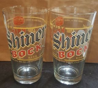 (2) Spoetzl Brewery Shiner Bock Texas Pint Beer Glass Breweriana - Awesome