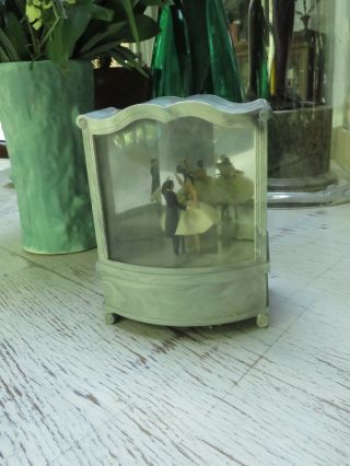 Vintage Cody Musical Creations Couple Dancing Ballerina On Stage Music Box