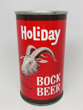 Holiday Bock Beer - Bottom Opened Pull Tab Can.  Holiday Brewing.  Potosi,  Wi