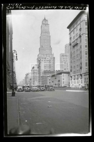 1928 Park Ave 54th St Manhattan Nyc York City Old Photo Negative 39f