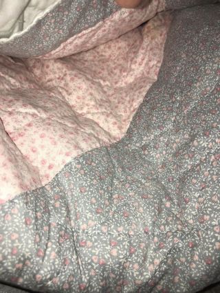 Handmade shabby chic vintage quilt bedding throw Pink Gray 2