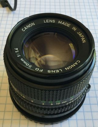Vintage Canon Fd 50mm 1:1.  4 Fd Mount 1:1.  4 Japan Caps Filter We