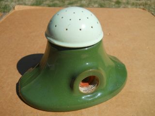 Vintage 1930s - 1940s Art Deco Green Porcelain Ceramic Lawn Yard Sprinkler