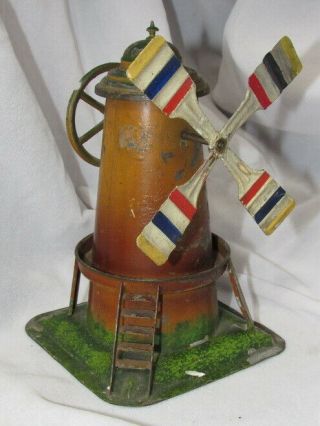 Vintage German Dome Top Wind Mill Live Steam Engine Tin Toy Bing Dc Fleischmann
