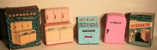 Vintage Tin Little Home Maker Toy Doll House Kitchen Appliances - Made In Japan