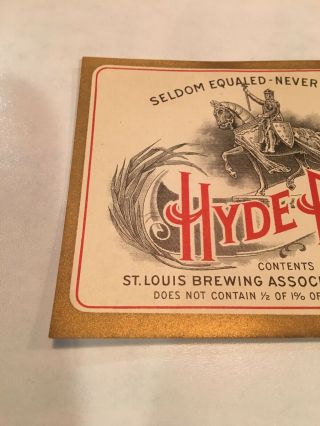 Hyde Park Beer Label / St.  Louis Beer 2