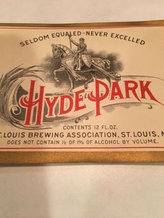 Hyde Park Beer Label / St.  Louis Beer 3