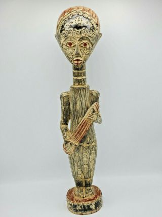 Vintage African Fertility Carved Wood Tribal Statue Figurine Large 20 "