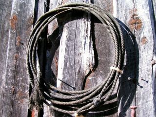 Vintage Old " Retired " Cowboy Lariat Lasso Rope Western Wall Hang Decor,  12