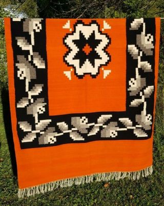 Southwestern Navajo Native American Mexican Weaving Rug Textile Wall Hanger 4x7