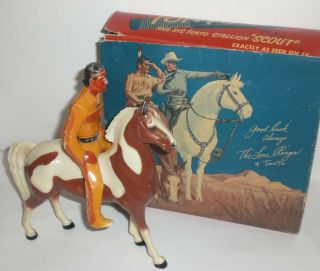Vintage Hartland Tonto Scout Box 800 Series Toy Indian All Pinto Horse