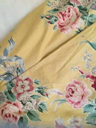 2 Vintage Ralph Lauren Evelyn Ruffled Pillow Shams Yellow Floral