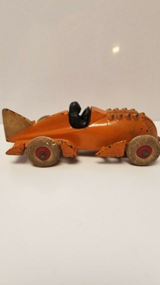 Cast Iron Hubley Race Car W/ Black Driver,  Orange