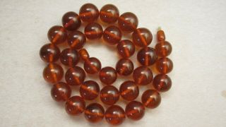 Vintage Baltic Amber Necklace 90 Grams.  Round Beads.  The Ussr