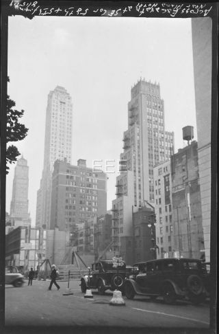 1929 Se 58th St @ 5th Av Near Plaza Hotel Manhattan Nyc Old Photo Negative U93