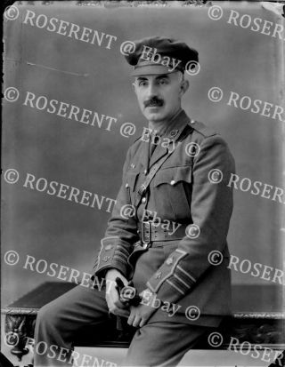 1916 Royal Army Medical Corps - Lt Col F Kiddle M.  C.  - Glass Negative 22 By 16cm