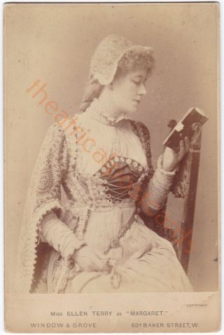 Stage Actress Ellen Terry As Margaret.  Window & Grove Cabinet Card Photo