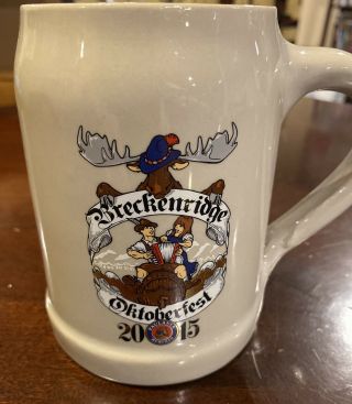 2015 Oktoberfest Paulaner 1/2 Liter Beer Stein Mug Breckenridge Colorado
