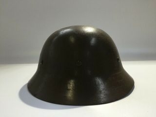 Japanese Ww2 Army Iron Helmet Vtg Military Soldier Dark Brown Interior N253
