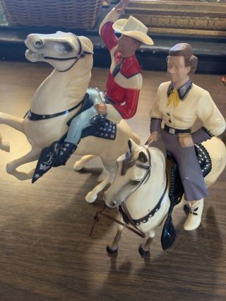 Hartland Vintage Western Toys Roy Rogers& Dale Evans Figures W/horse