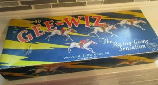 1930s Wolverine Tin Horse Racing & Betting Game W/ Flywheel To Spin W1 Pz