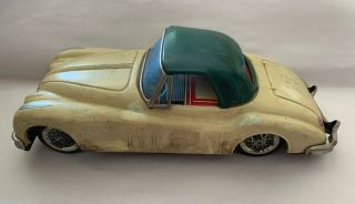 Bandai 50’s 9.  25 Inches Japan Friction Vintage Tin Toy Car Jaguar Xk 140