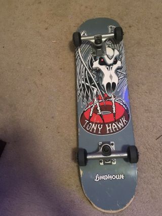 ⌛️vintage⌛️2002 Tony Hawk Falcon 4 Series Skateboard Deck Silver Bird Skull