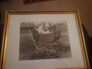 Vintage Baby In A Wicker Baby Carriage Photo Black And White Late 1920s Colorado