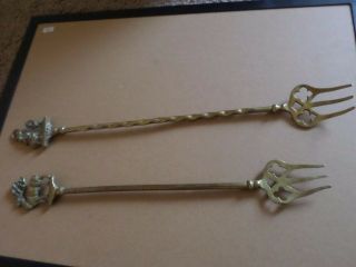 Vintage Brass Fireplace/hearth Toasting Forks
