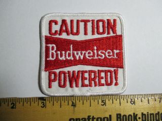 Caution Budweiser Power Patch Embroidered Vintage Beer Nos 3 X 3 Inches