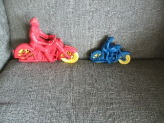 Vintage Toys Two 1950s 60s Auburn Rubber Toys Cop Cycle & Police Motorcycle Toy