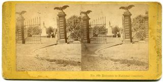 Gettysburg Pa National Cemetery 1860s W.  H.  Tipton Stereoview Photo Civil War