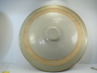 Usa Vintage Antique Glazed Stoneware Crock Lid 13 Inch 5 - 6 Gallon 6 Lb 10 3/4 " F