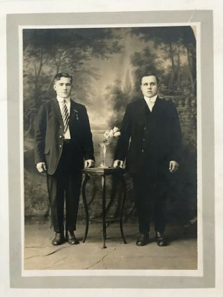 Antique 1900s Portrait Business Men Brothers Male Upper Class Photo Buffalo Ny