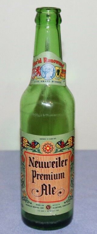 Vintage Neuweiler’s Premium Ale Beer Bottle - Allentown,  Pa