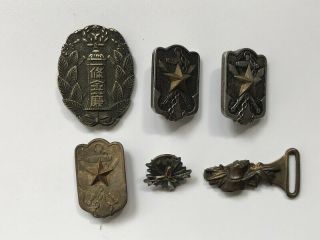Japanese 1936s - Ww2 Star Medal Vintage 6pc Military Army Pin Badge W257