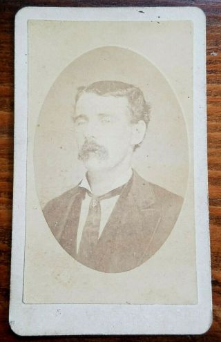 Antique Cdv Photo Civil War Era Man W/navy Anchor Tie Pin Sailor/officer?